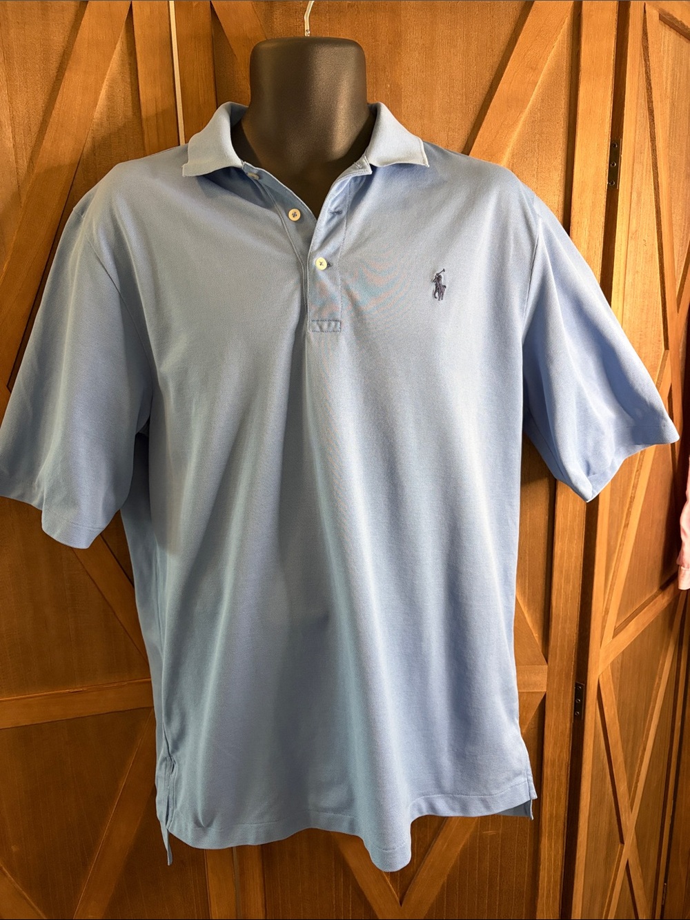 GOLF RALPH LAUREN Light Blue 100% Pima Cotton Polo Shirt SIZE MEDIUM